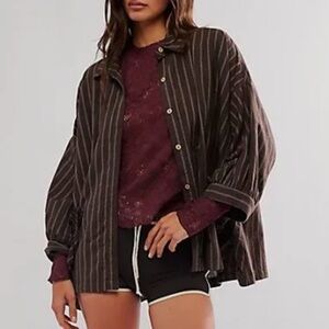 FREE People Size M Fuchsia Embroidered Top